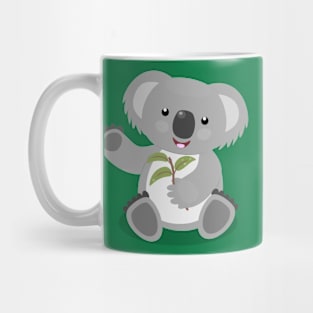 Cute happy koala waving cartoon illustration Mug